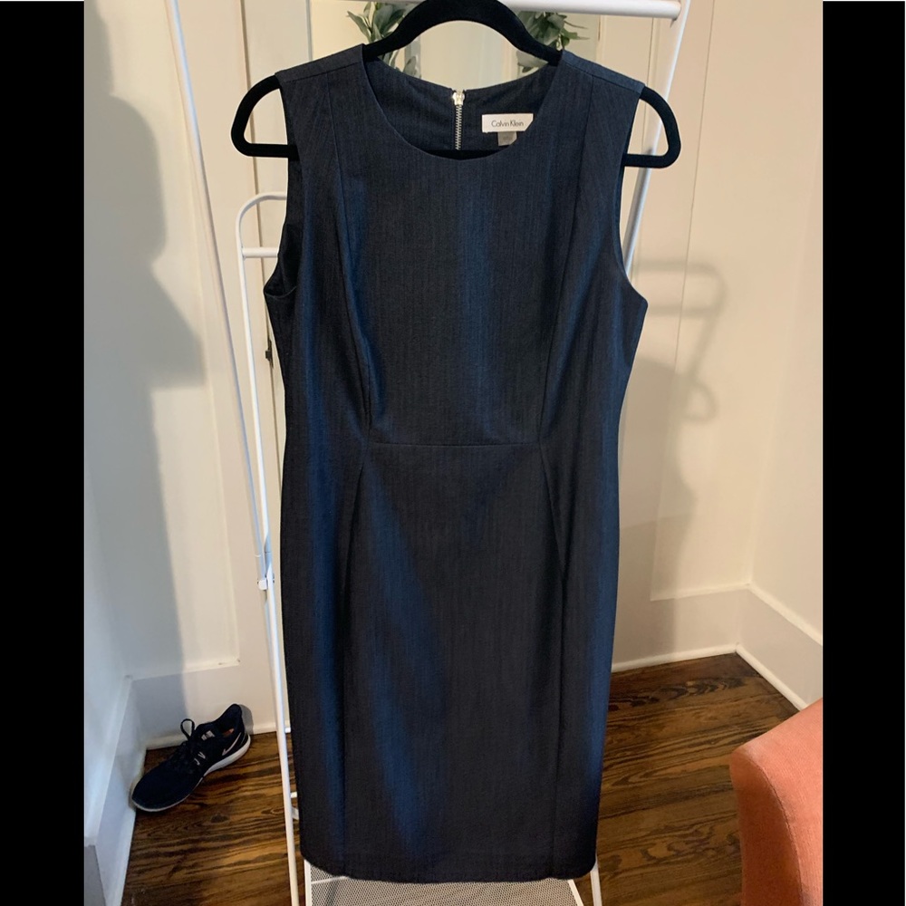 Fitted denim colored dress
